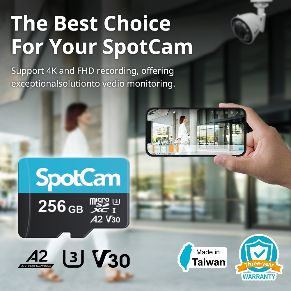 SpotCam 256GB Extreme microSDXC UHS-I Memory Card