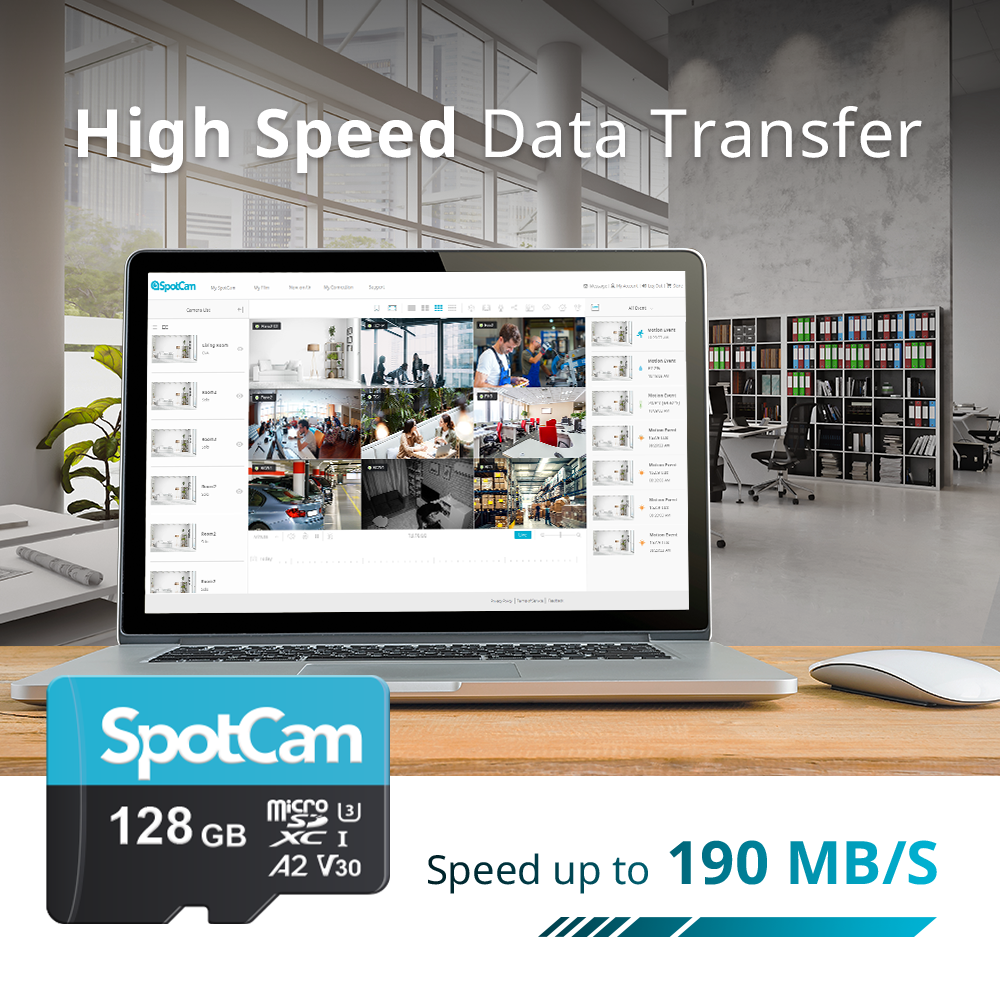 SpotCam 128GB Extreme microSDXC UHS-I Memory Card