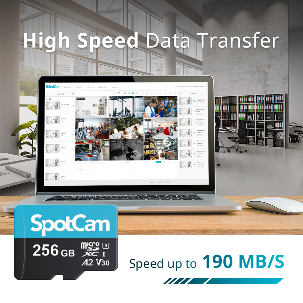SpotCam 256GB Extreme microSDXC UHS-I Memory Card