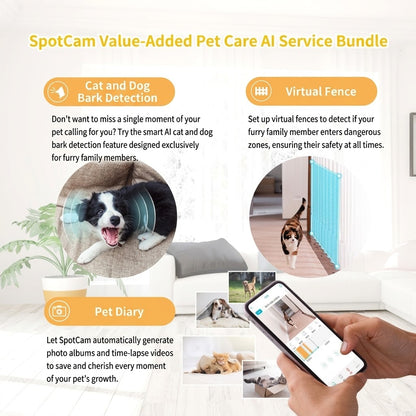 SpotCam Mibo + 1 Year Pet Care Bundle