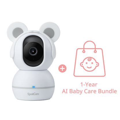 SpotCam BabyCam + 1 Year AI Baby Care Bundle