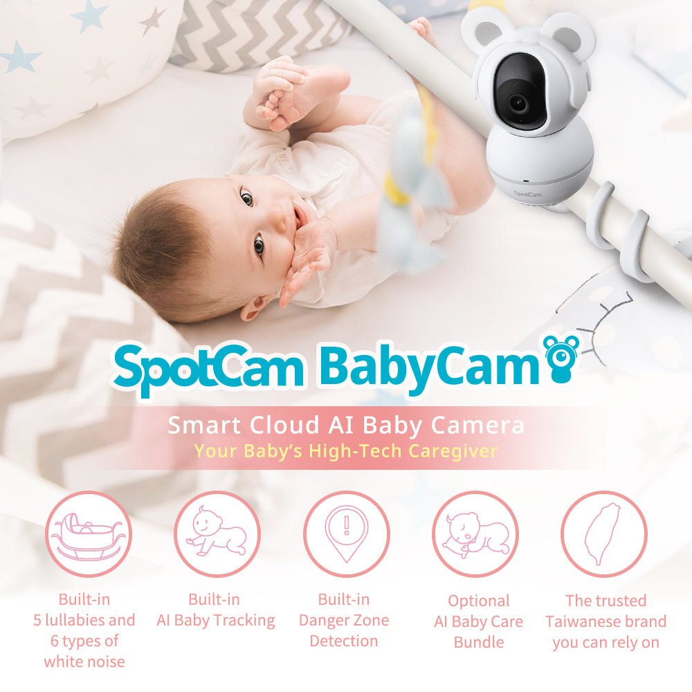 SpotCam BabyCam + 1 Year AI Baby Care Bundle