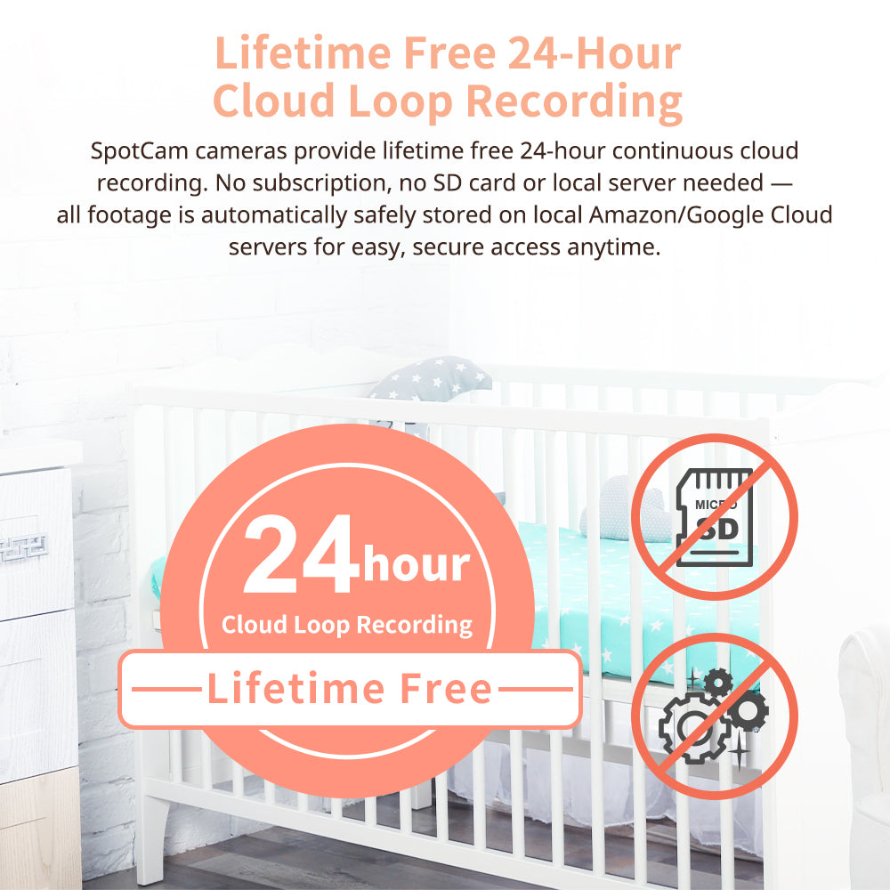 SpotCam BabyCam + 1 Year AI Baby Care Bundle