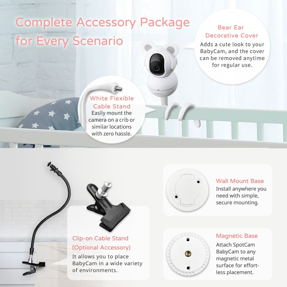 SpotCam BabyCam + 1 Year AI Baby Care Bundle