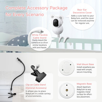 SpotCam BabyCam + 1 Year AI Baby Care Bundle