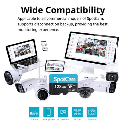 SpotCam 128GB Extreme microSDXC UHS-I Memory Card