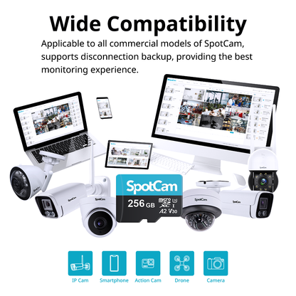 SpotCam 256GB Extreme microSDXC UHS-I Memory Card
